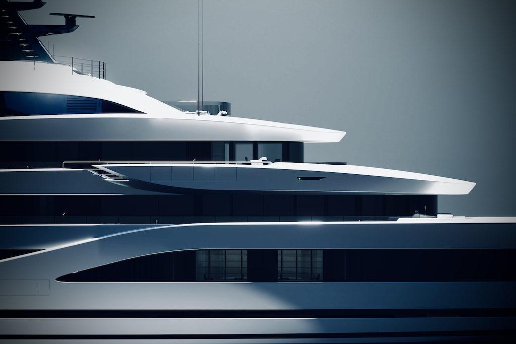 Admiral Spyder 88m: megayacht di lusso da 88m, design Espen Oeino, interni FM Architettura, sostenibilità e innovazione.