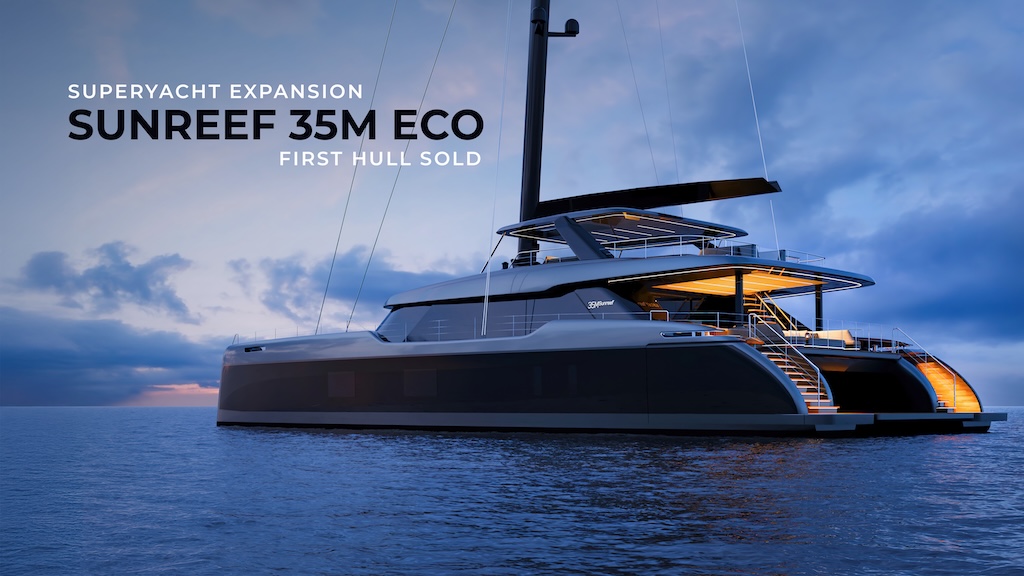 Scopri Sunreef 35M Eco: il superyacht elettrico di lusso con zero emissioni, spazi unici e tecnologie sostenibili.